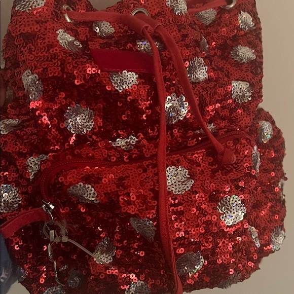 Disney Red and Silver Sequin Backpack